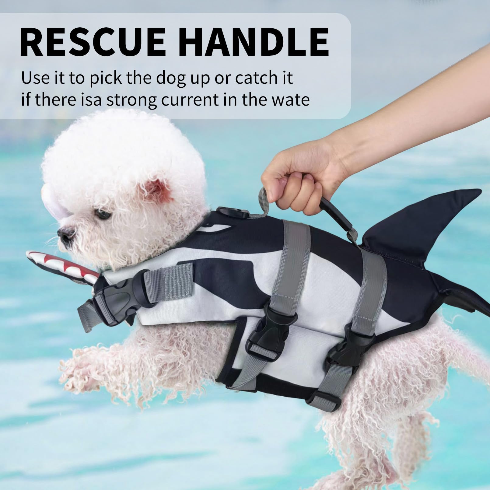 HOT Dog Shark Fin Small Dog Life Jackets Dog Float Dog Life
