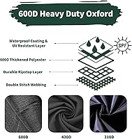 Vista 3 de Forvio Cubierta de parrilla de 62 pulgadas para Weber Genesis y Weber Spirit 300 Series, 600D gruesa impermeable para 3-4 quemadores, resistente a