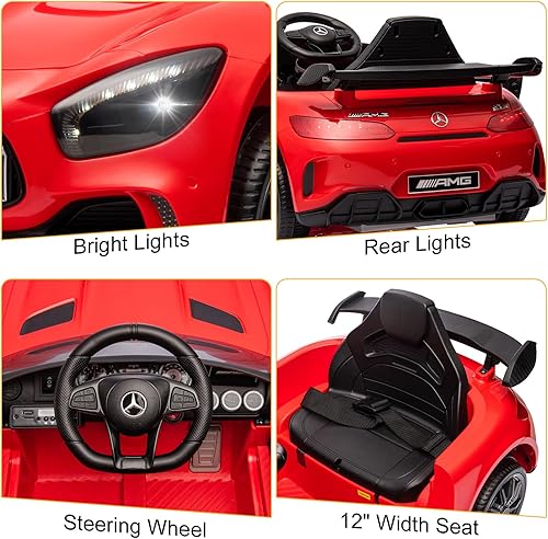 Miniatura 2 de Winado 12V Auto eléctrico para niños, con licencia de Mercedes Benz AMG GTR, con batería, control remoto para padres, asiento más ancho, luces LED,