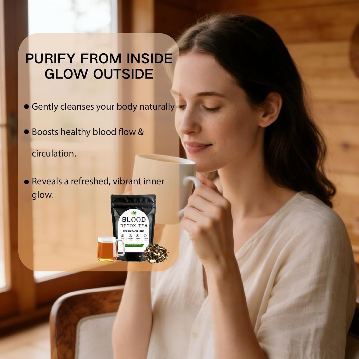 Jamaican Garden Blood Detox Tea, 100% Wildcrafted Herbs with Guaco, Burdock Root, Oregano, Cinnamon, Moringa, Hand Picked and Sun-Dried in the Blue Mountains of Jamalca, Gentle For Daily Use (2pcs)