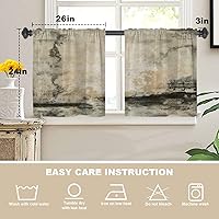 Vista 629 de Cenefas de cocina modernas con patrón de cobre marrón dorado para ventanas, cenefas opacas abstractas de marcas de arañazos y cortinas opacas