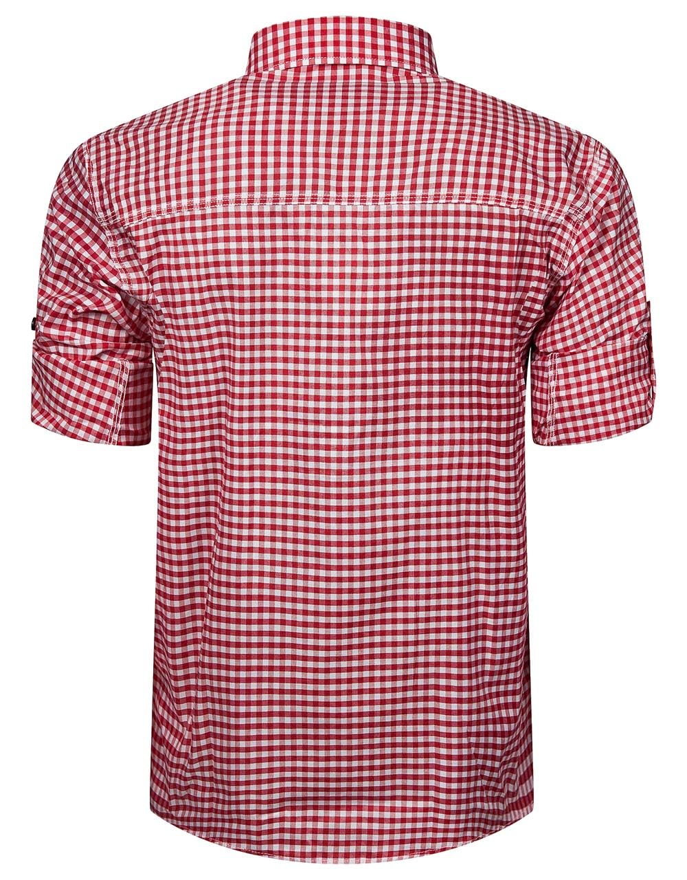 Herren Trachten Set Lederhose mit Trägern + Trachten Hemd Bayerische Oktoberfest (Hose + Hemd) BKR01