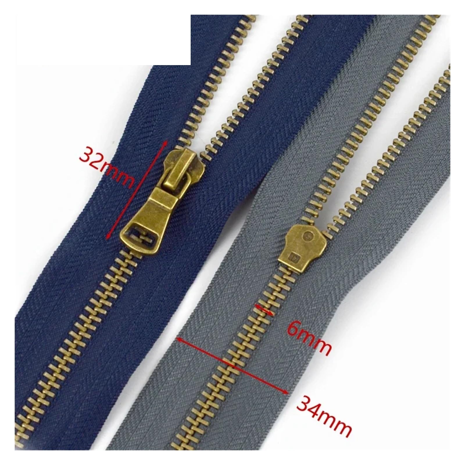 Cremallera Doble Apertura Cremalleras metálicas de bronce, 2-10 Uds., 5#, 40-80cm, cremallera extremo abierto for coser ropa, cremalleras for prendas, chaquetas