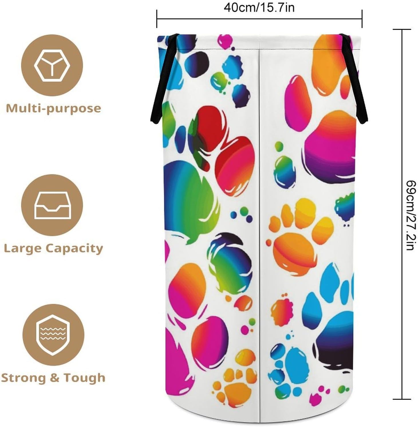 Dirty Clothes Basket Extra Large 110l Open Top Laundry Hamper With Portable Carry Handles, Foldable Waterproof Clothes Basket Spacious Laundry Bag For Bedroom Bathroom Laundry Room Dorm