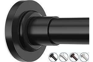 Stainless Steel Telescoping Shower Curtain Rod Black, No Drill