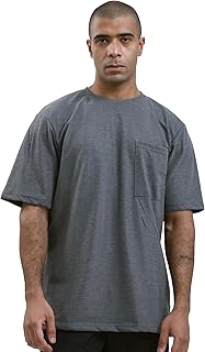 ريفين تيشيرت صيفي عصري برقبة دائرية للرجال بلون رمادي داكن مرقش