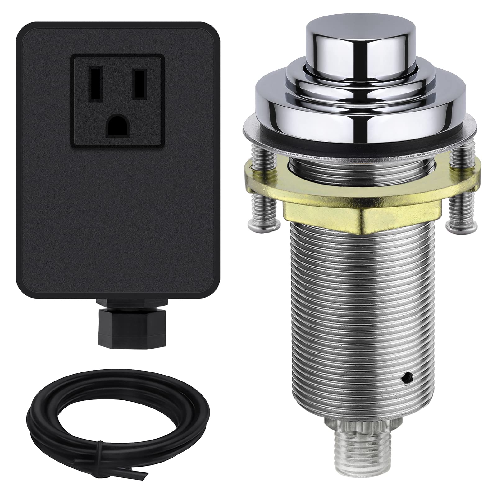 Kit de interruptor de aire para fregadero (latón completo) para eliminación de basura, cables