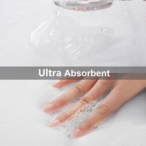 Miniatura 8 de Buganda Alfombras de baño de espuma viscoelástica en forma de U y alfombras para inodoro, 24 x 16 y 24 x 20 pulgadas, color blanco, paquete de 2