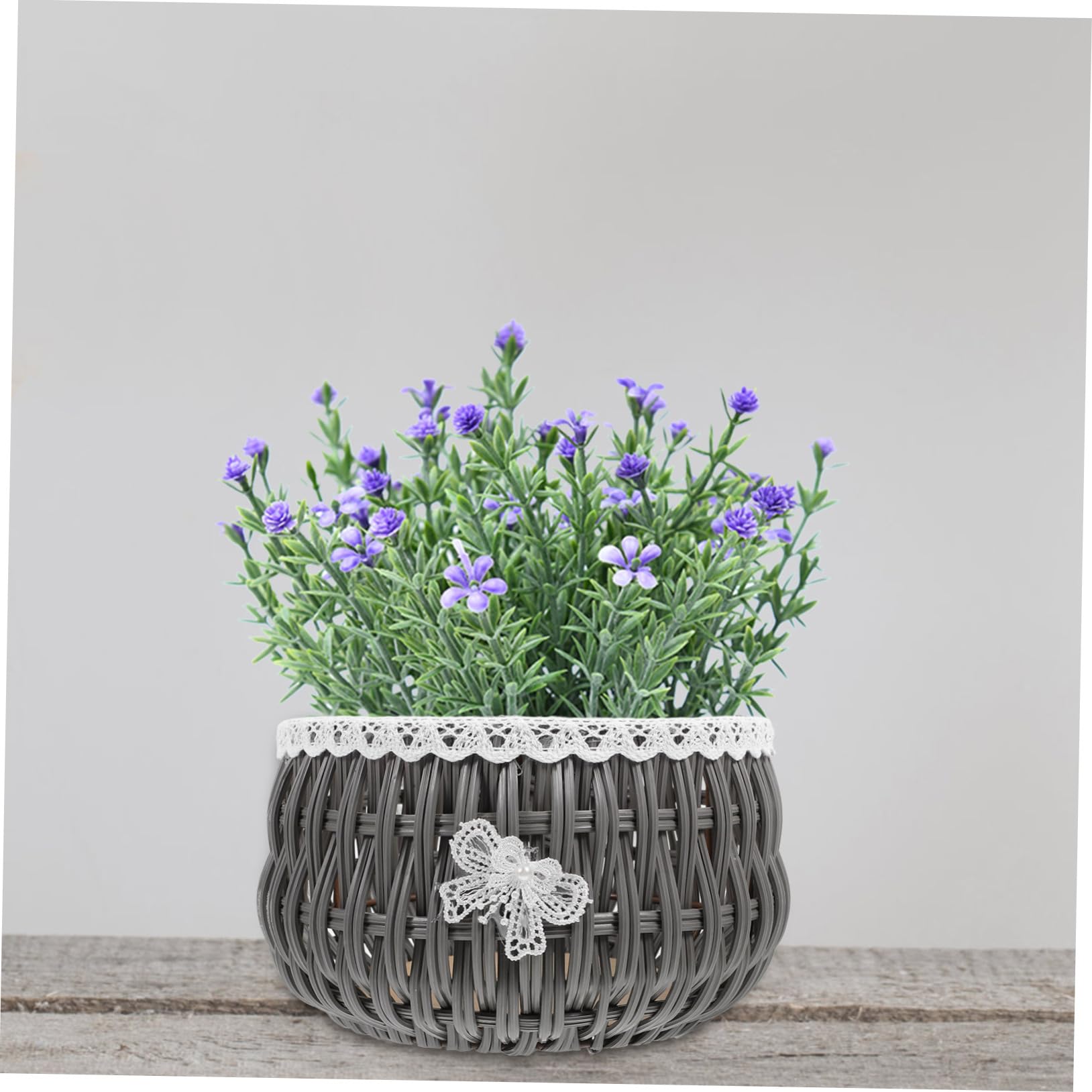 Kisangel 2stücke Rustic Woven Pflanzenkorb Handgefertigter Blumentopf Für Blumen Und Sukkulenten Vielseitige Aufbewahrungslösung Für Wohnräume Und Gärten Graues Design