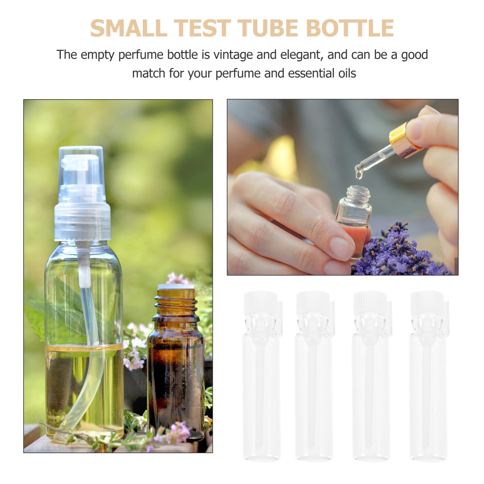 FRCOLOR 500stücke Mini Glas Fläschchen Leere Parfüm-probenflaschen Für Reisen Wiederbefüllbare Duftfläschchen Mit Pipette Für Kosmetik Und Ätherische Öle