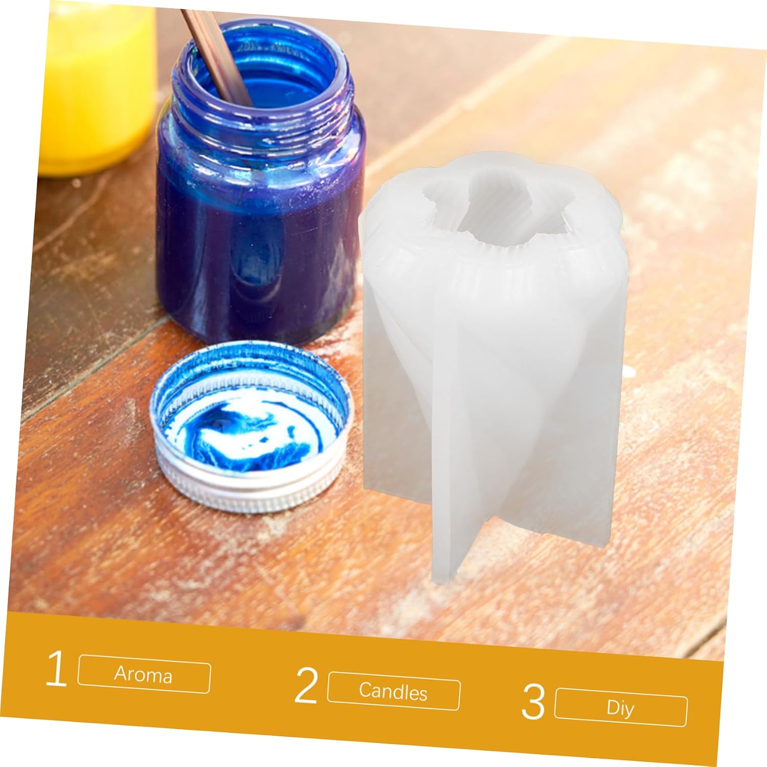Triangle Cone Candle Mold for DIY Candle Making Xmas White Silicone