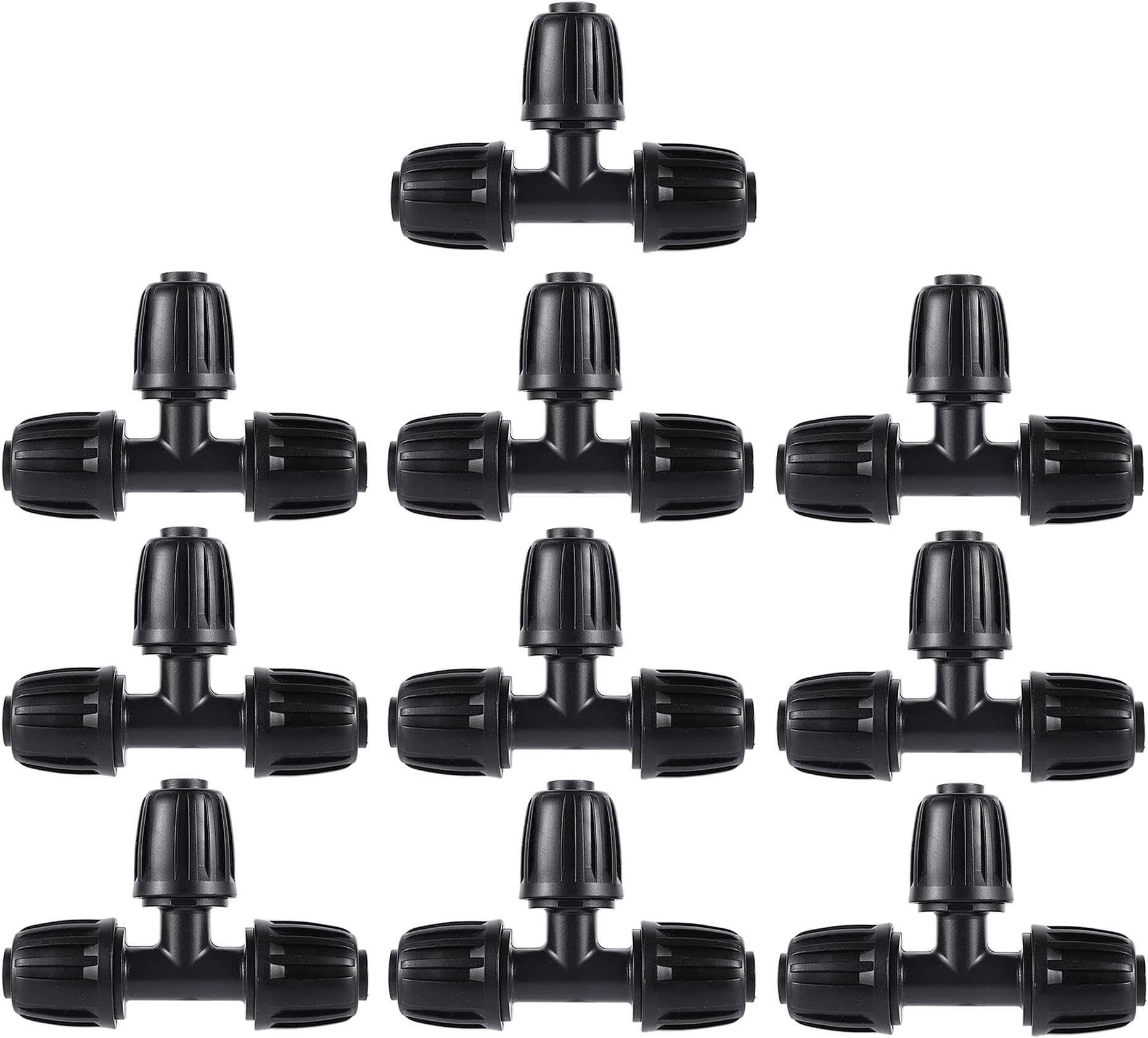 1/2 inch Irrigation Fittings Tee Connectors For (1/2" ID x0.6-0.63" OD) 16mm Drip Tubing Barbed Connectors-10 Pcs/pack