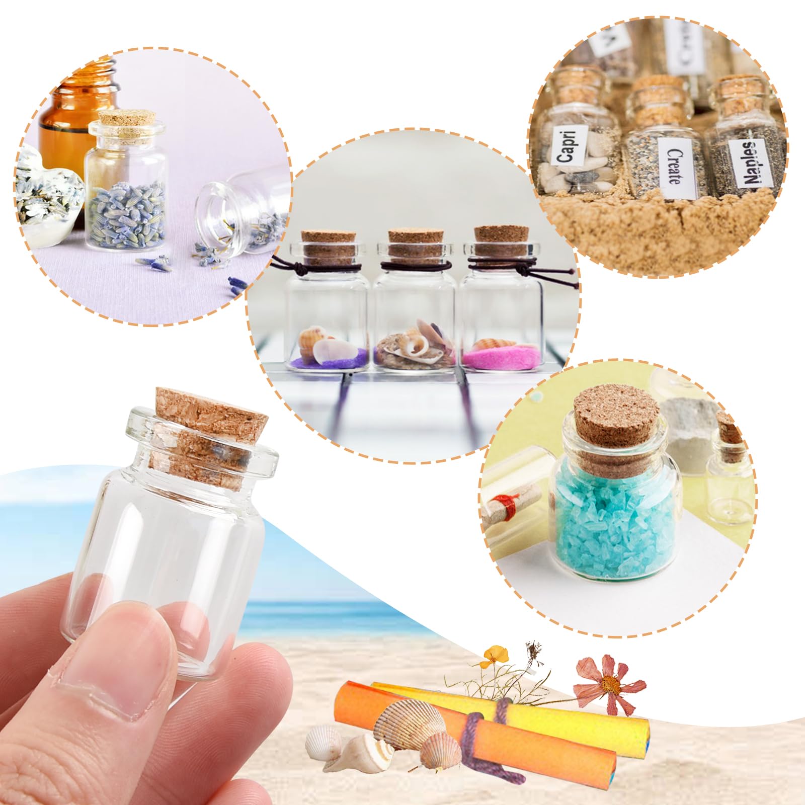 Vasetti Vetro 5 Ml Con Tappi - Set 30 Pezzi, Per Bomboniere, Spezie, Decorazioni - Foto 6