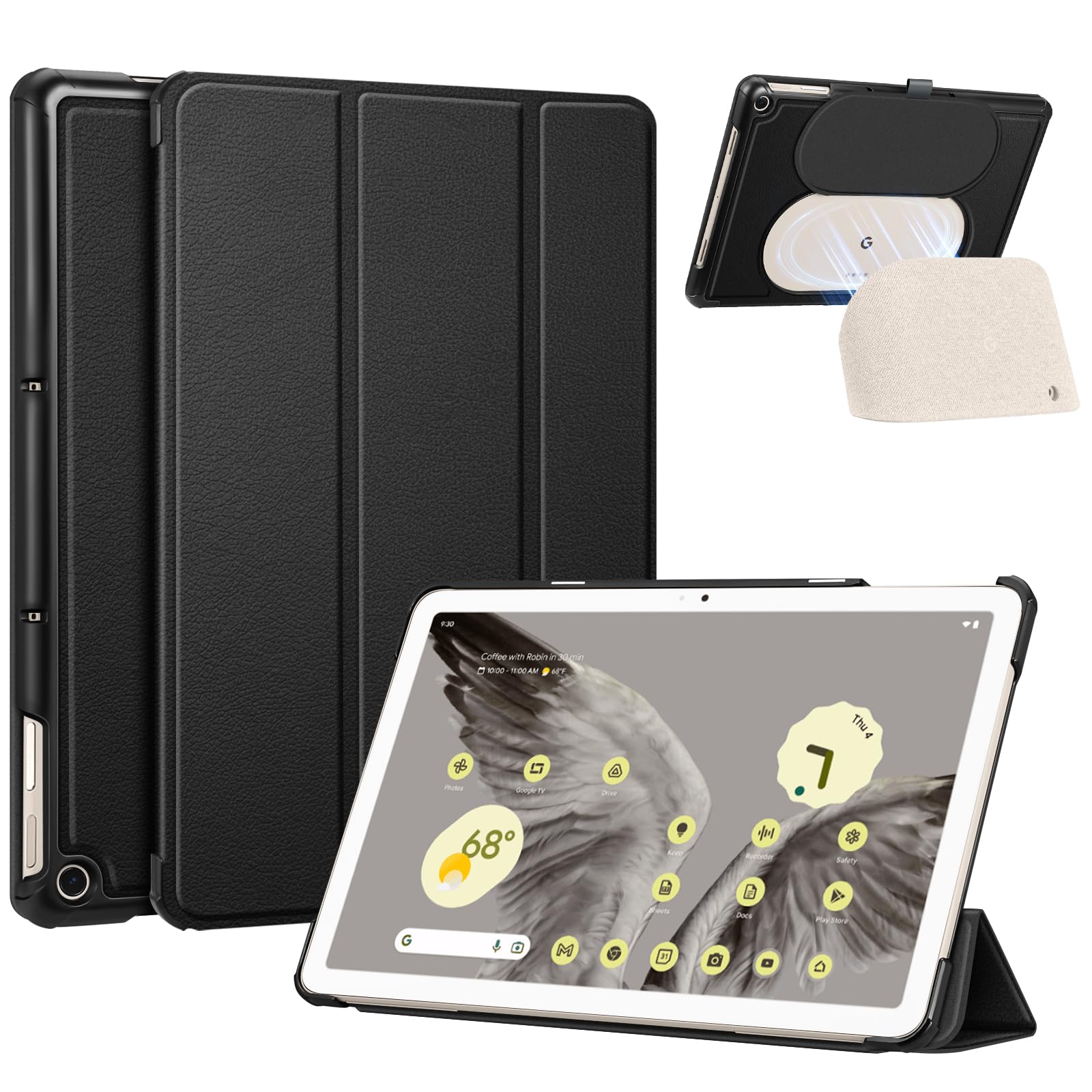 Fintie Slim Case for Google Pixel Tablet 11 Inch 2023, Ultra Thin Lightweight Hard Back Shell Tri-Fold Stand Protective Cover for Google Pixel Tablet, Compatible with Charging Dock, Black