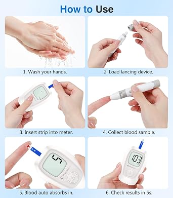 Glucoracy G-425 Blood Glucose Monitoring System, Portable Blood Sugar Tester with 100 Test Strips, 100 Lancets & Easy Code-Free Setup