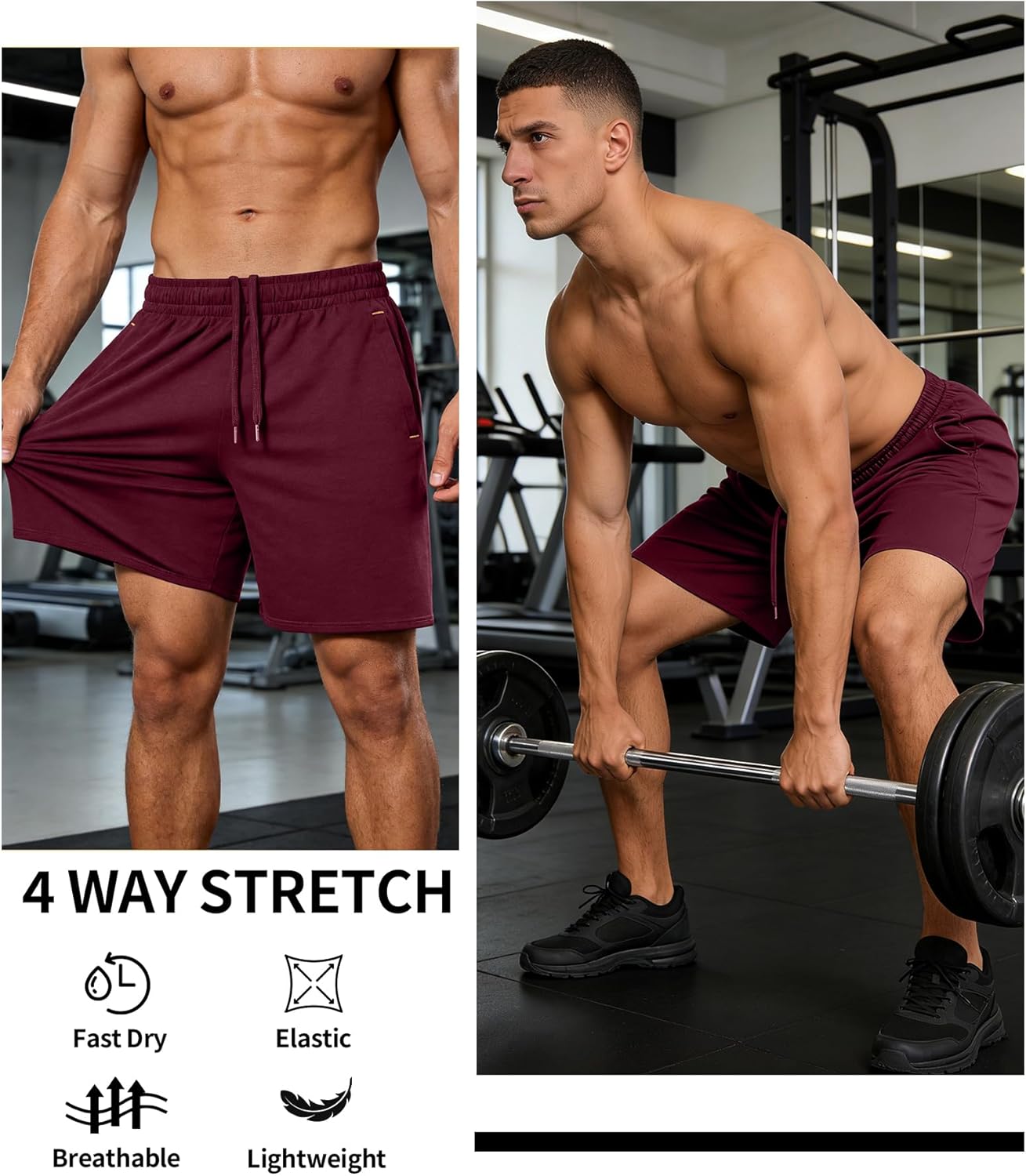 Little Beauty 3 Pack Mens Gym Basketball Shorts 9" Fast Dry Running Athletic Shorts with Pockets for Casual Workout
