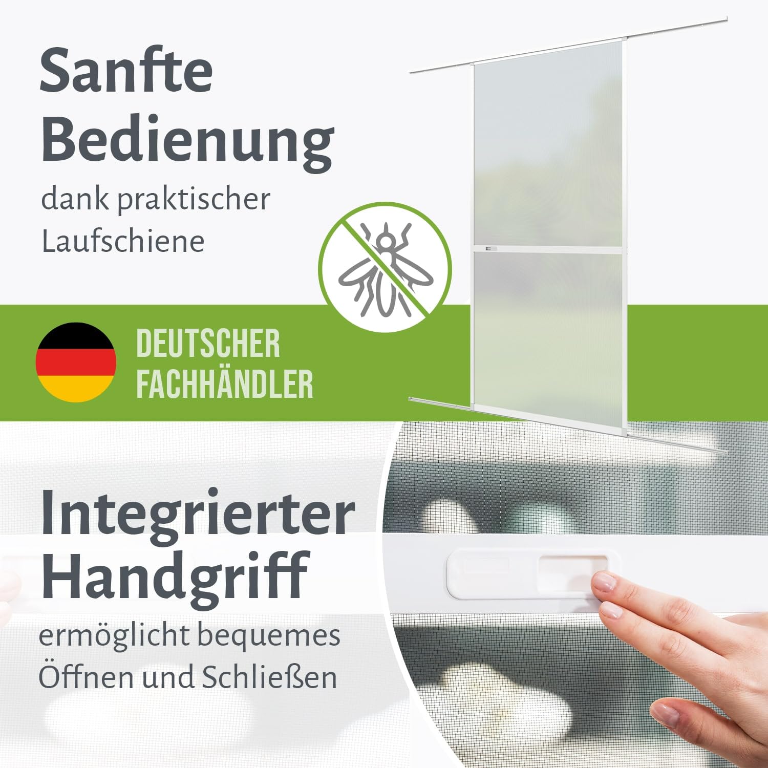 empasa Fliegengitter Insektenschutz Schiebetür 'COMFORT' | für Balkontür Terrassentür, verschiedene Größen und Farben, individuell zuschneidbar, Farbe:anthrazit