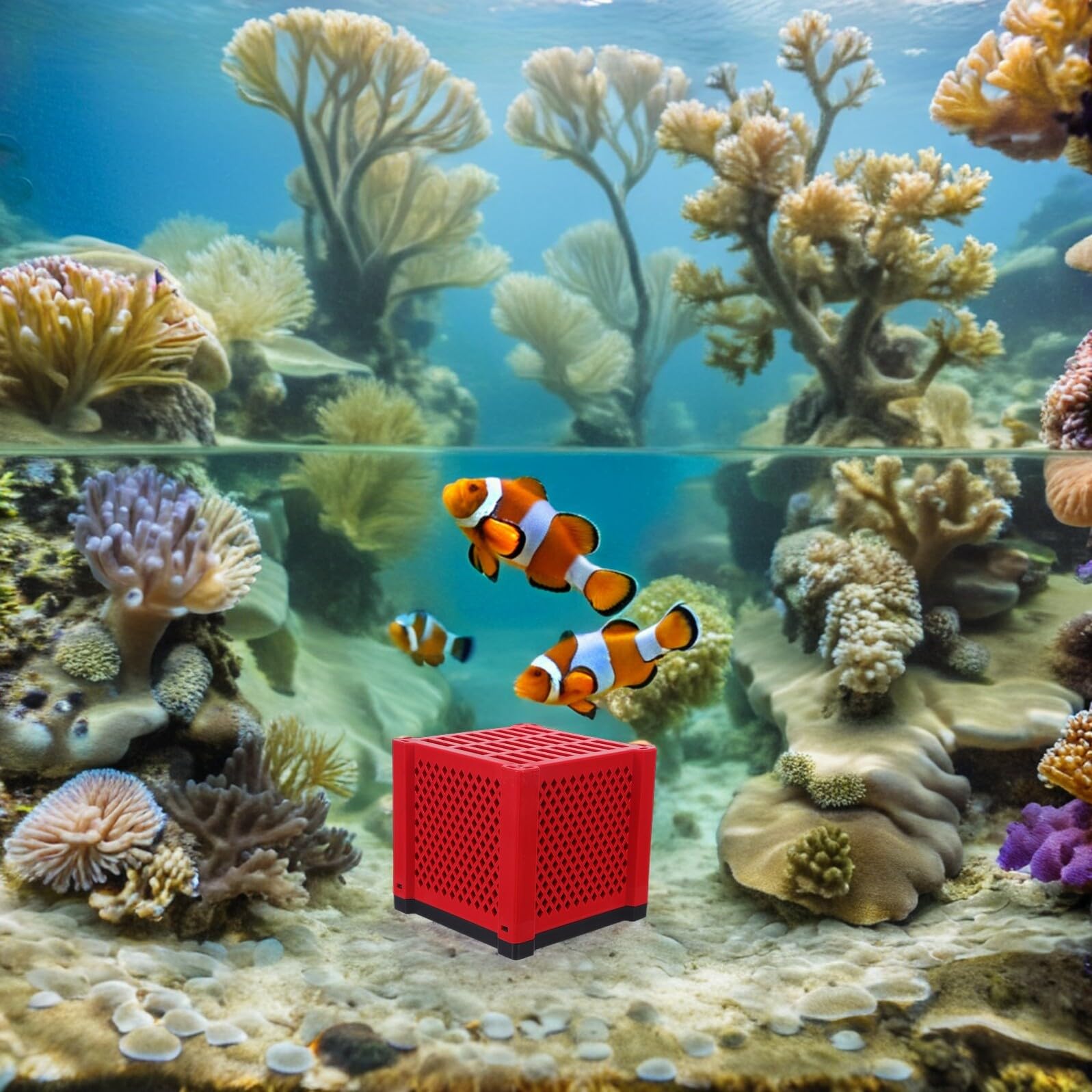 Kit de Média Filtrant Aquarium 2 Cubes Filtre à Charbon Actif, Boîte de Rangement pour Masses Filtrantes, Média Filtrant Réutilisable pour Filtration et Purification d'eau