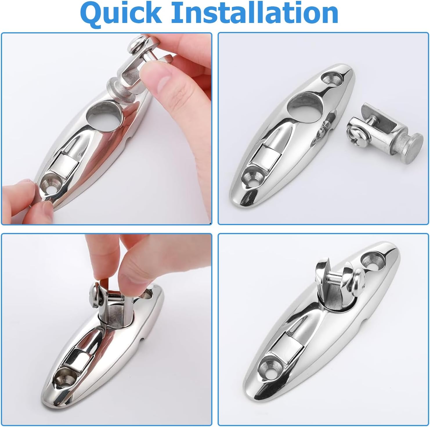 Bimini Tops for Boats Swivel Hinge, Quick Release Boat Bimini Top Swivel Deck Hinge, 360-Degree Rotation, 316 Stainless Steel Bimini Top Hardware Replacement Parts Tracker Boat Accessories(4 PCS)