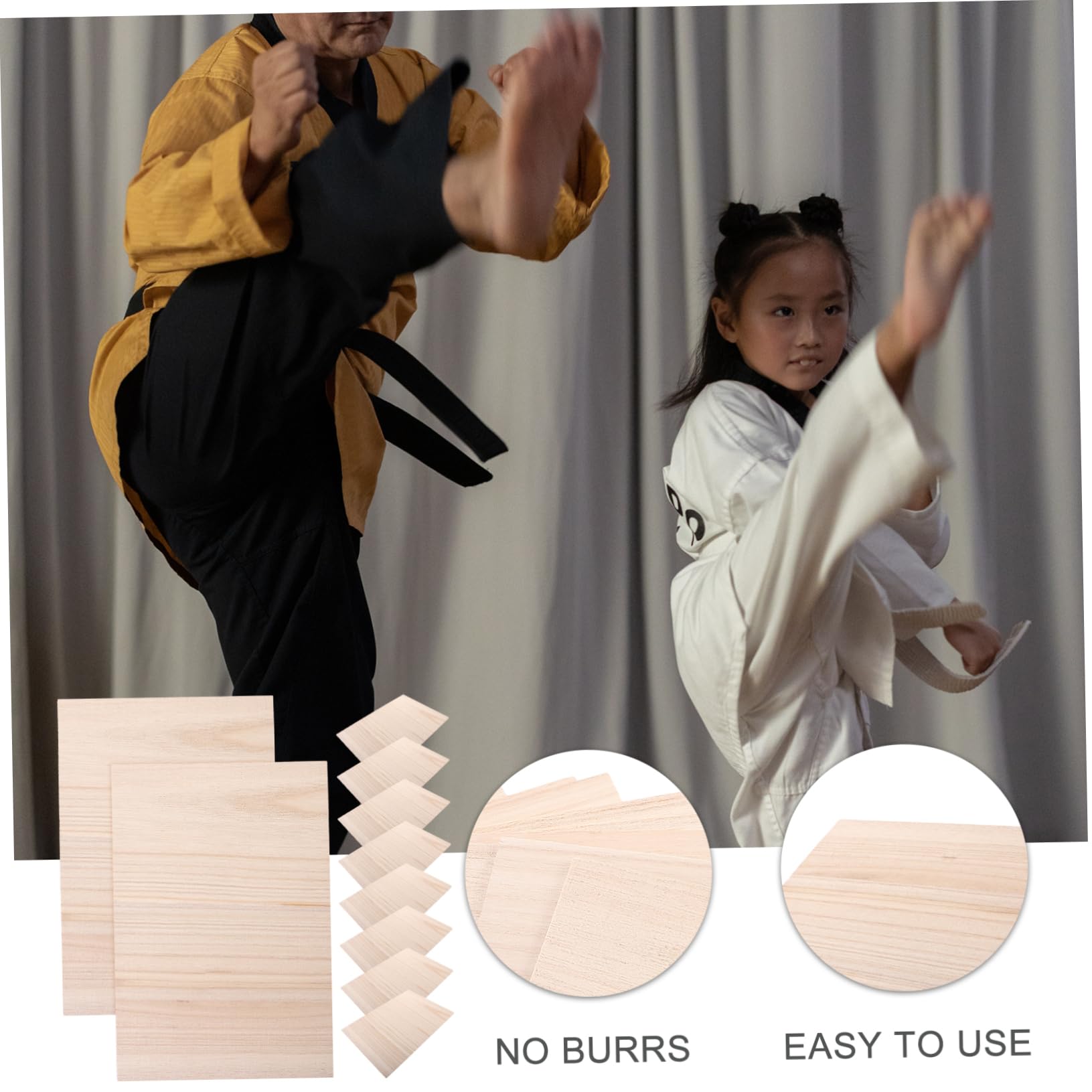 Yardwe 10pcs Taekwondo Plank Esercizio Attrezzature Taekwondo Sparring Gear Taekwondo Performance Prop Boxing Paddles Kick Pads Attrezzature Professionali Personale Legno Punch Board