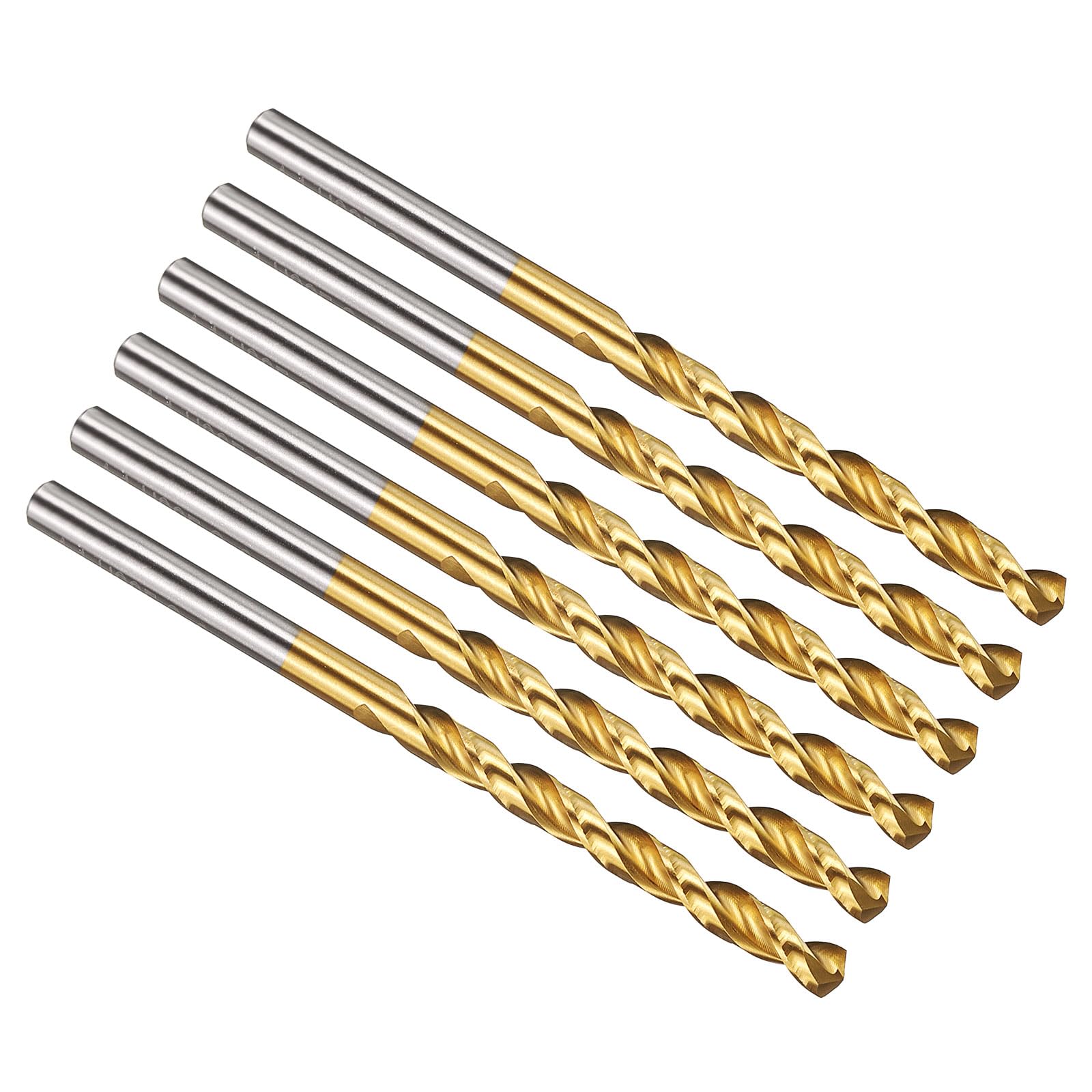 PATIKIL 4mm Drill Bit, M42 8% Cobalt High-Speed Steel Jobber Straight Shank 135° Titanium Nitride (TiN) Coated for Hard Metal Stainless Steel - 6 Pack — image 1