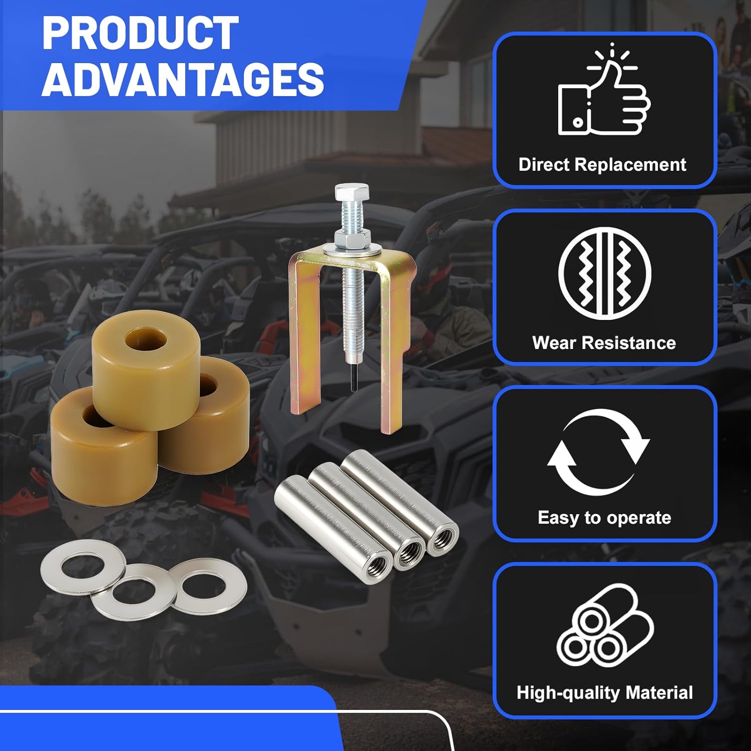 420629192 Secondary Clutch Roller Kit & Roller Pin Extractor Removal Tool Compatible with 2015-2023 Can-Am Maverick/Defender/Traxter X3 HD8 HD10 XMR XTP DPS TURBO Transmission Driven Pulley