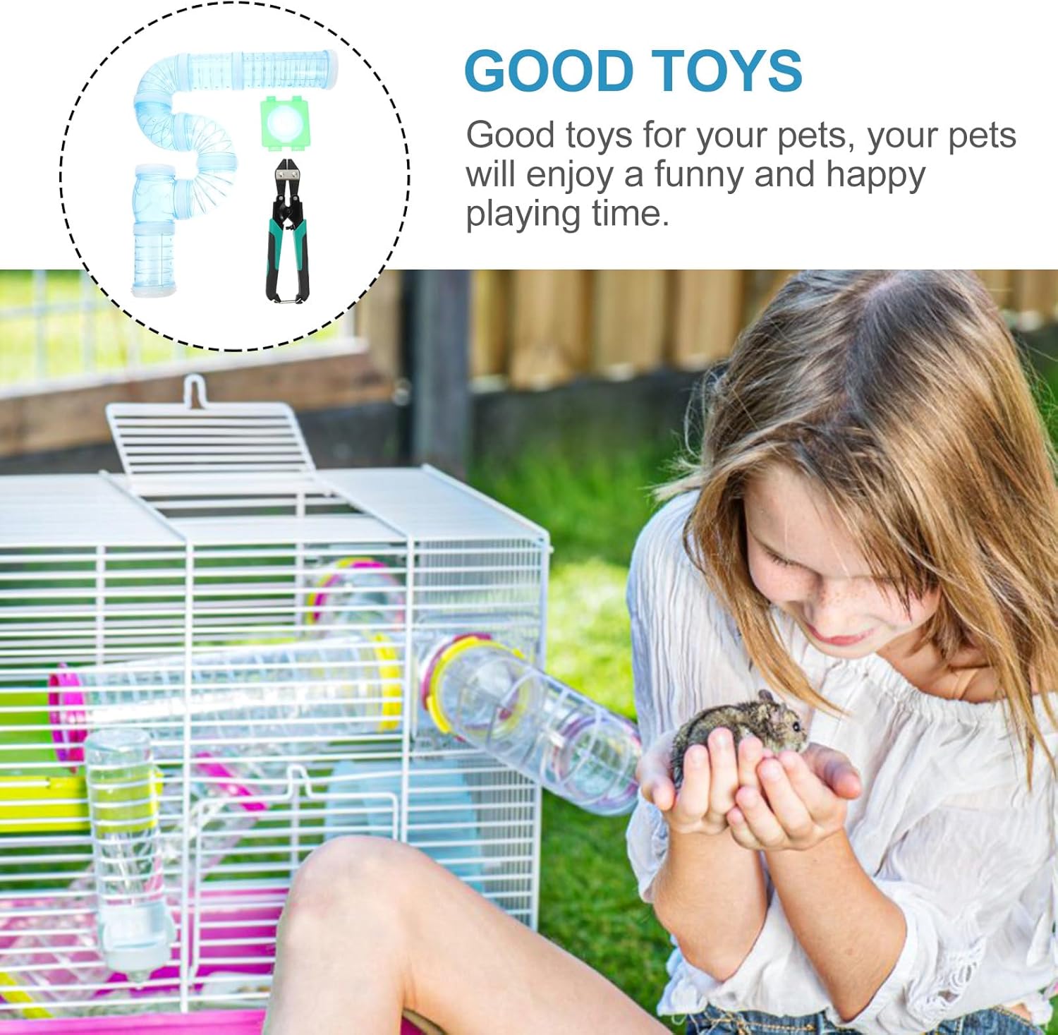 Modular Hamster Cage Tubes and Tunnel Connector Set with Boards, DIY Pet Cage Accessories for Small Animals’ Play and Exercise, Includes Colored Tube, Colored Panel, and Black