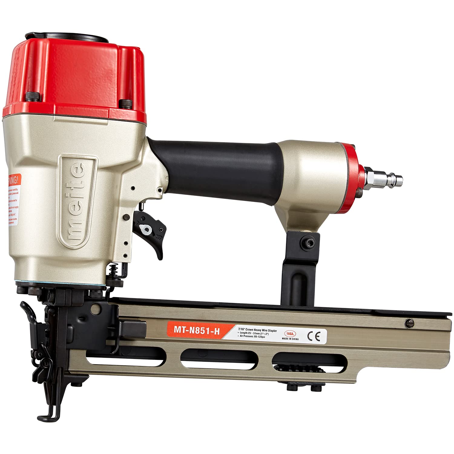 meite N851-H Air Heavy Duty Framing Stapler, Pneumatic Upholstery Stapler, Uses Type 14/25-50 mm Upholstery Staples