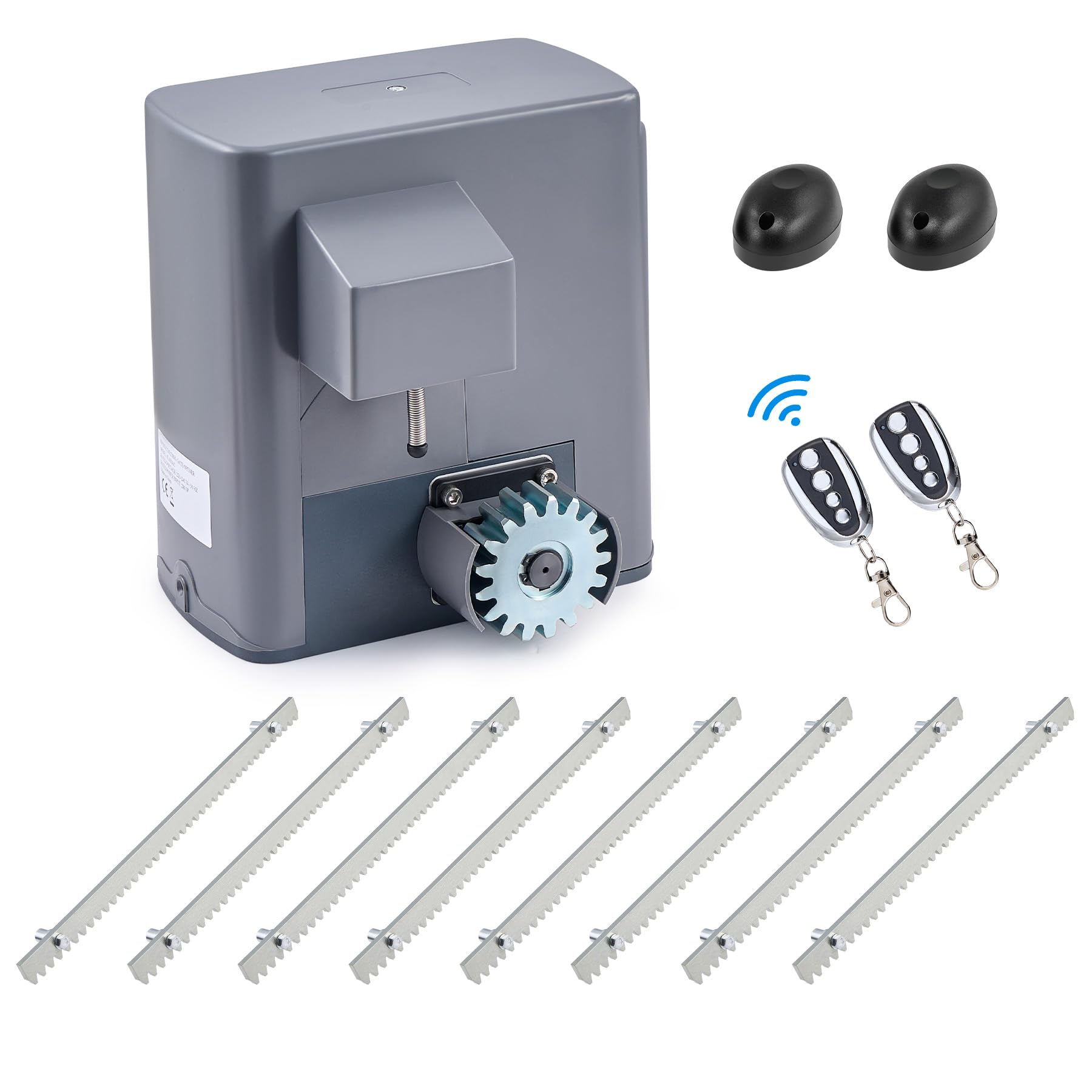 CO-Z 600KG Motores Puertas Correderas 280W Motor Puerta Garaje con 4M Cremallera de Acero, 2 Control Remoto, para Jardín, Garaje
