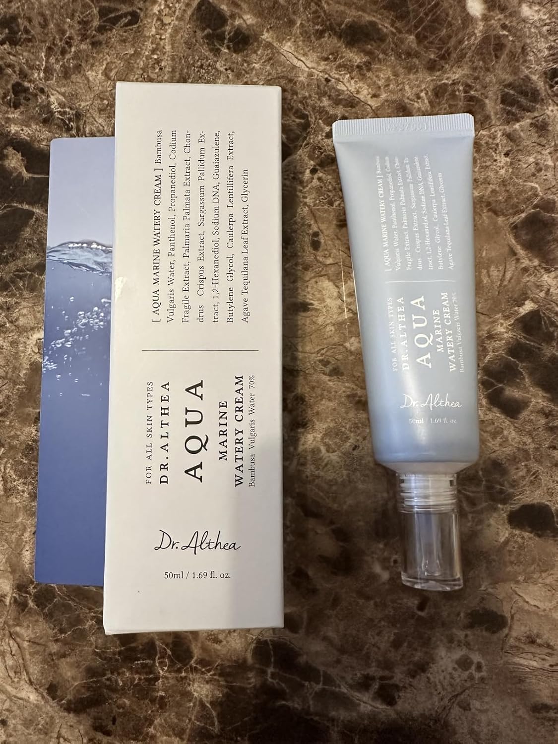 Dr.Althea Aqua Marine Watery Cream | Daily Face Moisturizer for All Skin Types | Deep Hydration Face Cream with Hyaluronic Acid | Vegan Korean Skincare, 1.69 Fl Oz