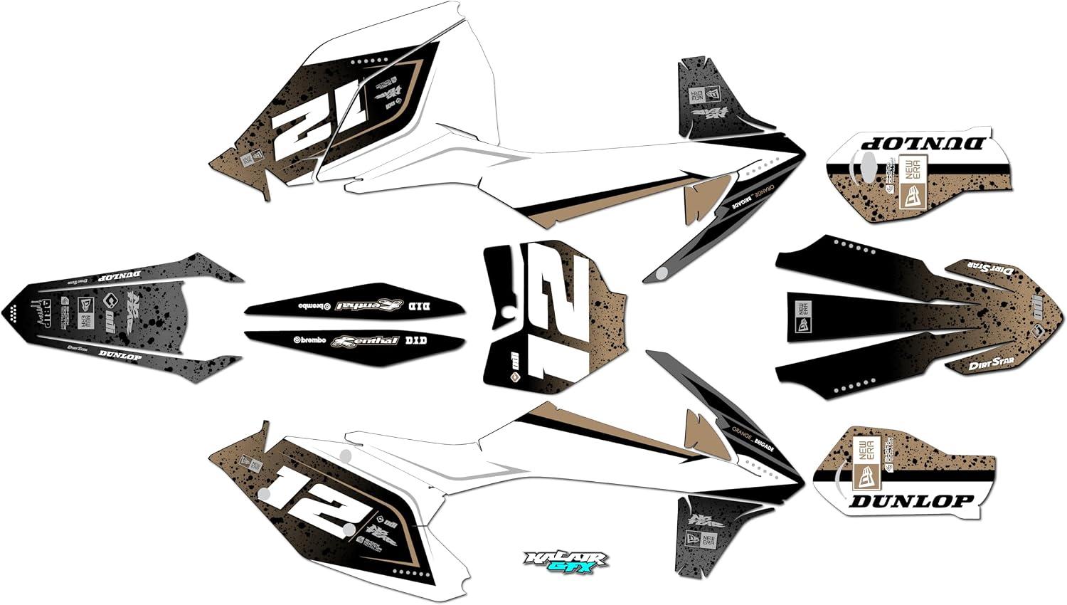 Graphics Kit for Ktm SX SXF 125-250-350-450 (2016-2018) Shark Series Smoke 21 Mil - Dirt pit bike motorcycle stickers, dirtbike racing automotive decal motocross accessories no-plastics