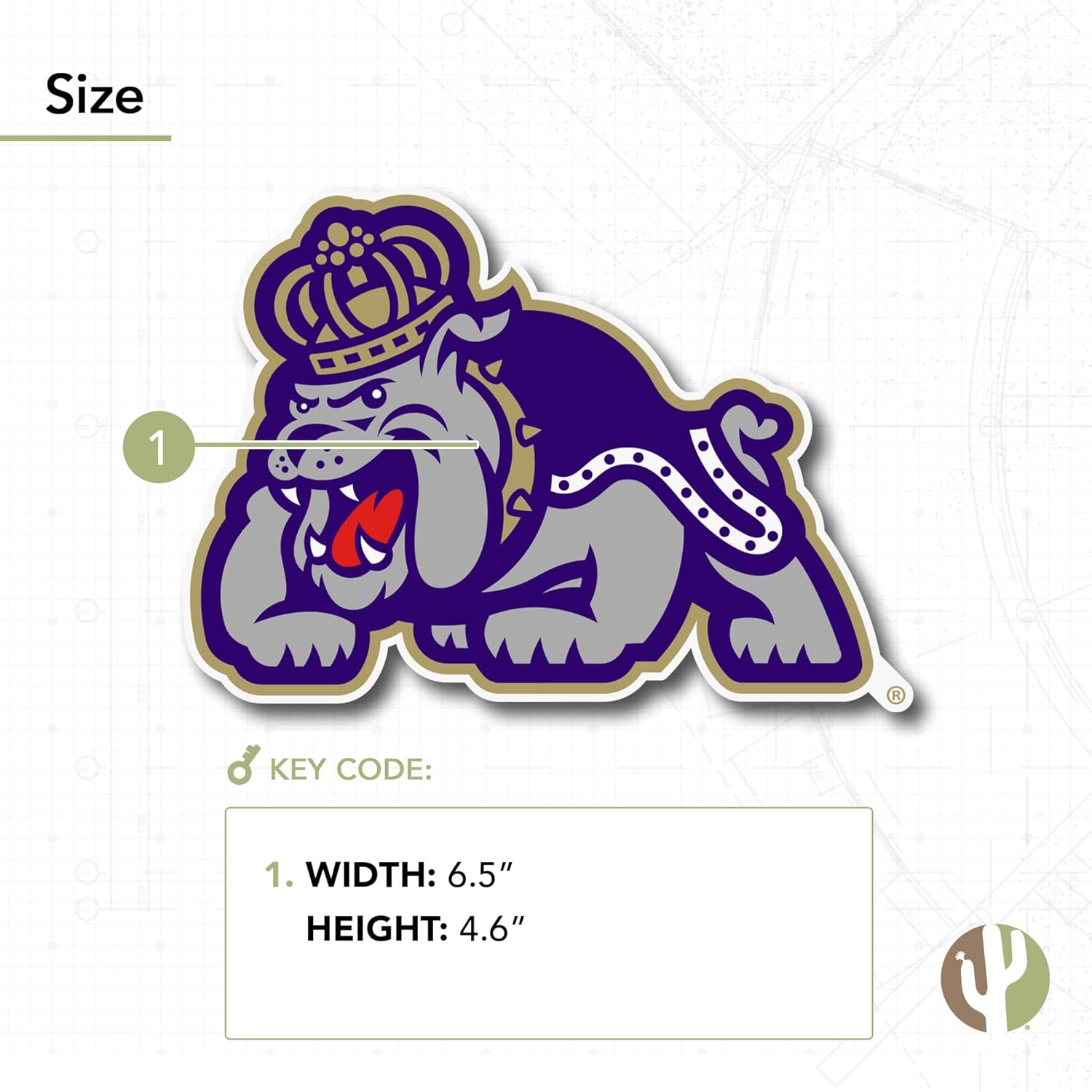 Desert Cactus James Madison University Sticker JMU Dukes Vinyl Decal Laptop Water Bottle Car Scrapbook (IND 005)