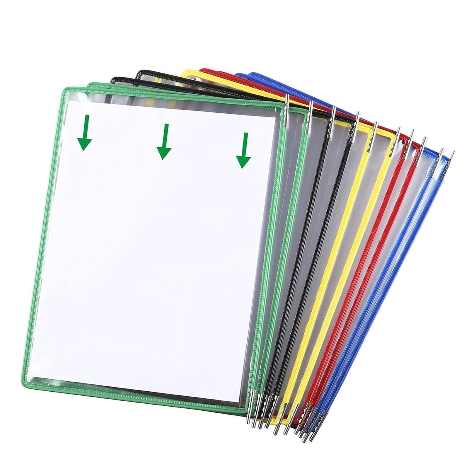 OLSKFUH Folders, Wall Mount Reference Organizer - Metal Desktop Flip Display Folder, 10 Pockets, Letter-Size, Desktop Reference Display Document Holder, For Office/Storehouse/Din,