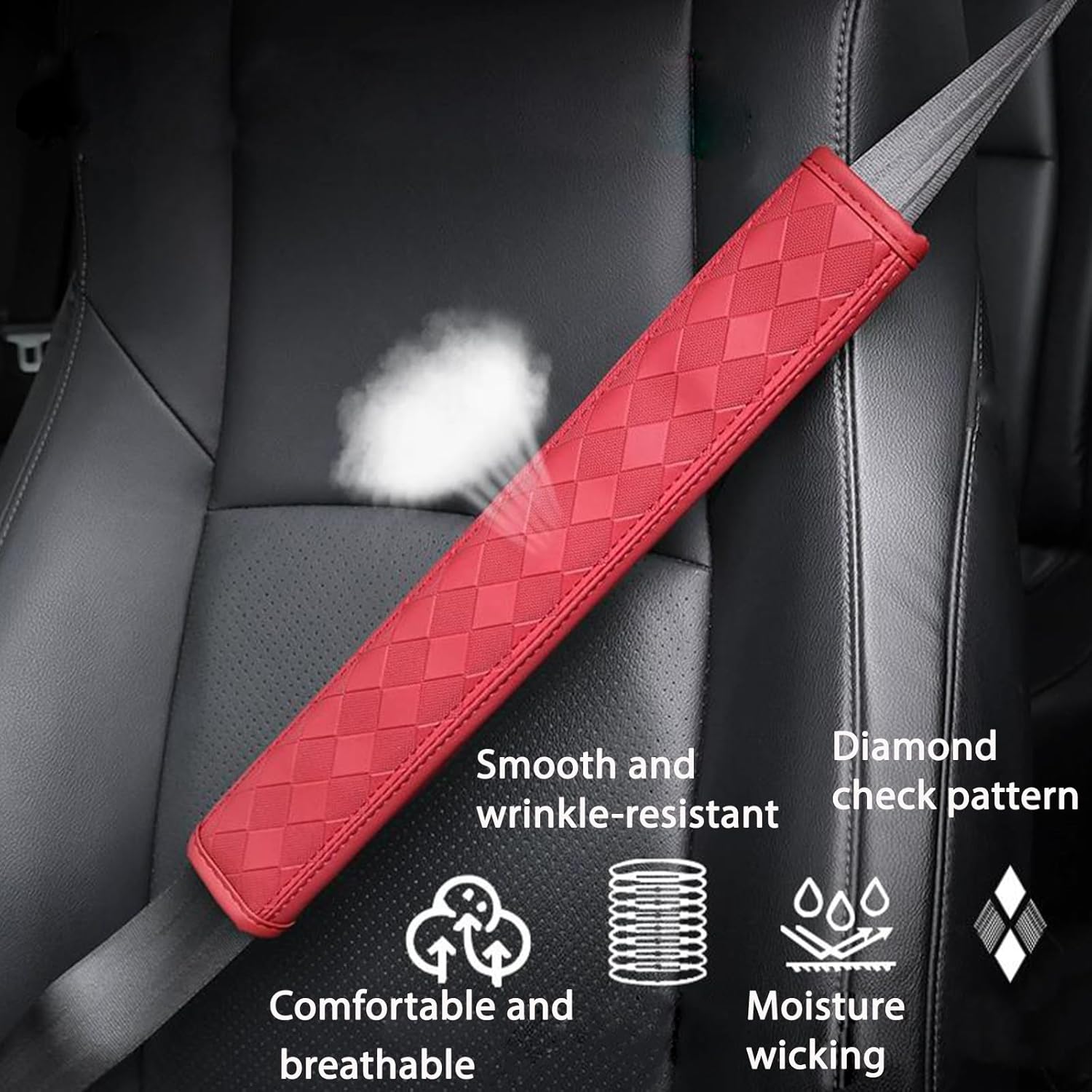 2 Pcs Car Seat Belt Cover Pads for Mercedes Benz ML SUV M-Class W163 W164 W166 320 Anti-Wear Comfort Eatbelt Protector Cover Pads,Breathable and Soft Protection Cover,E2 40cm
