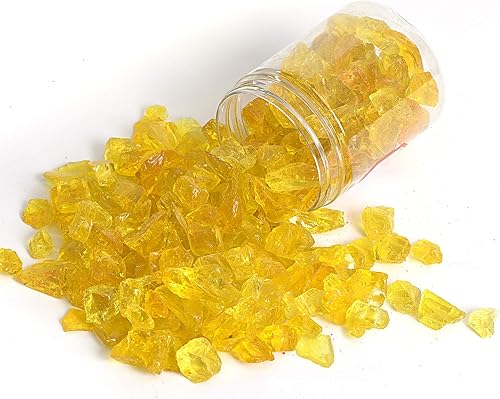 Vista 12 de Grava de cristal reflectante de alto brillo, gemas de fuego, gotas de fuego, piedras de vidrio de fuego, piedras para hoguera, pecera, acuario