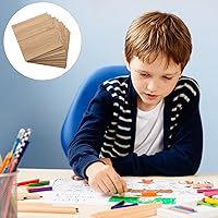 Vista 2 de EXCEART Hojas de madera para manualidades sin terminar, piezas de madera, rebanadas de madera de bambú en blanco, recortes cuadrados de madera