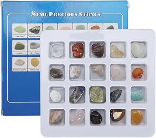 Rock Mineral Collection Kit Professional Science Educational Set with 20PCS Gemstone Crystals for Kids Geology Enthusiasts and Teachers (Mixed Color Indefinite Set 3)
