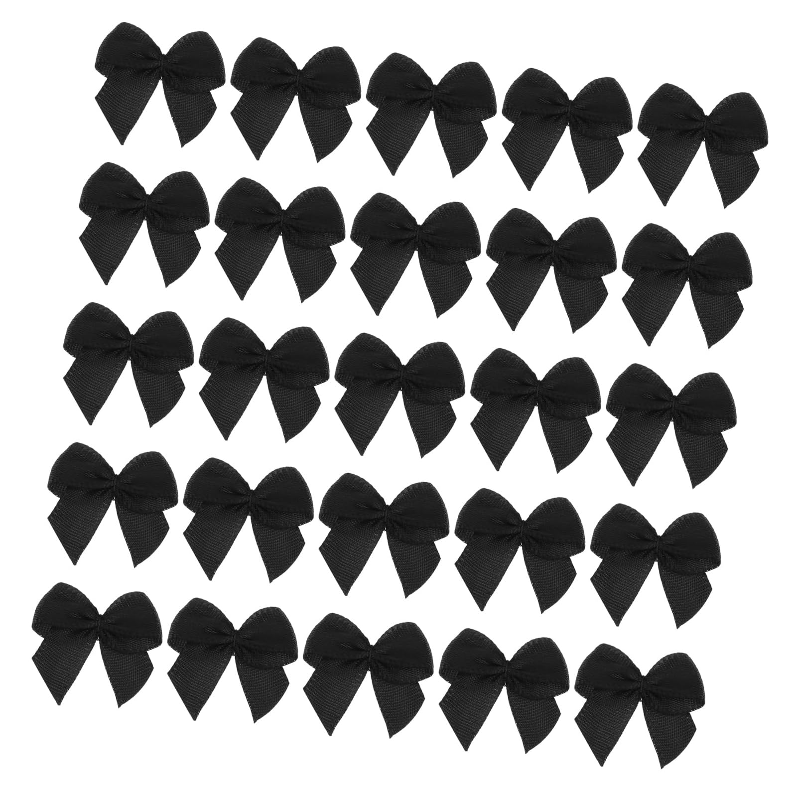 TA-VIGOR 30pcs 1 Inch Mini Satin Ribbon Bows, Fabric Flower Embellishments Gift Wrapping Bow Ribbon for DIY Crafts, Wedding, Hair Clips, Gift Decoration, Sewing Appliques, Black
