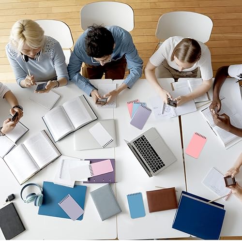 Miniatura 6 de Kisston 120 cuadernos de notas encuadernados en la parte superior, 25 hojasbloc, mini bloc de notas en espiral, cuaderno de bolsillo para oficina en