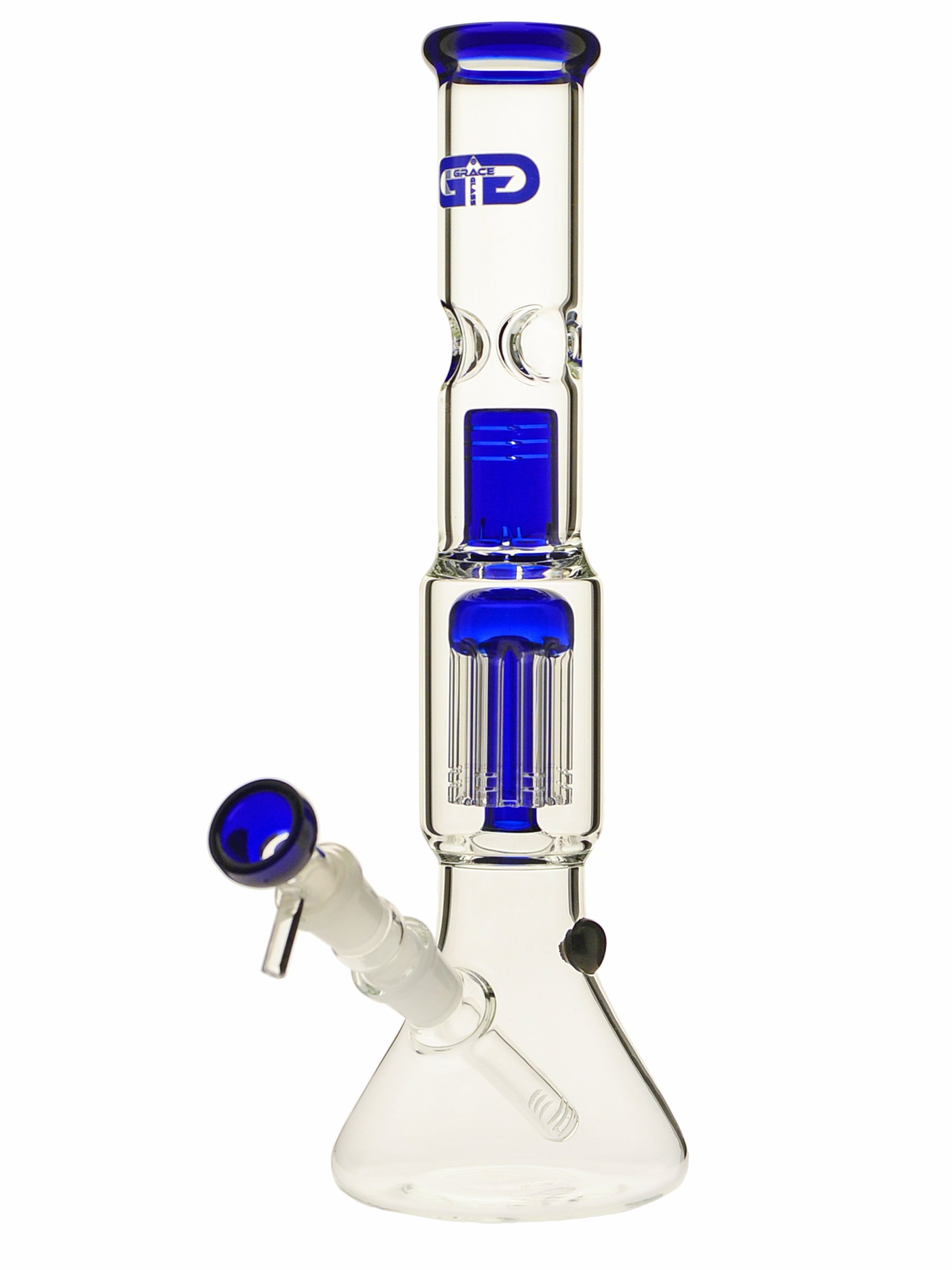 Grace Glass 8-fach Percolator-Bong blau 35cm head&nature Bongkollektion