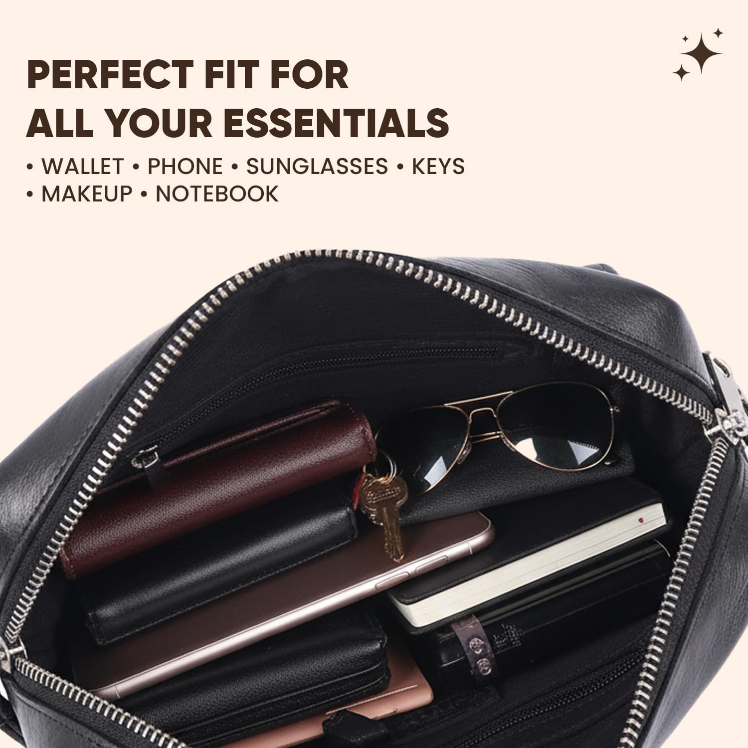 Genuine Leather Crossbody Shoulder Bag – Premium Unisex Everyday Bag with Adjustable Strap, Compact Yet Spacious for Travel, Work & Daily Use – Black - Image 6