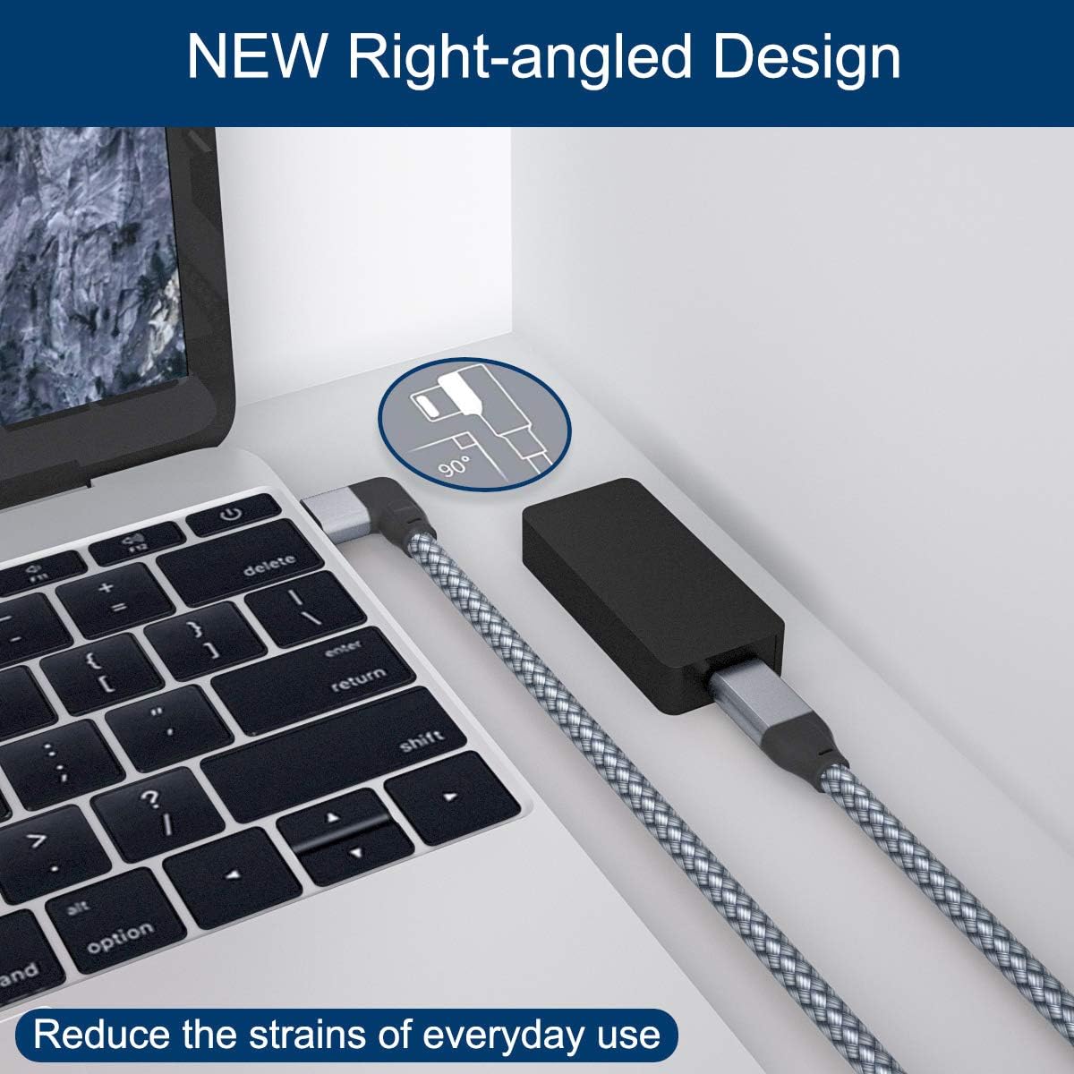 Itramax Right-Angle USB C Extension Cable 3.3FT,Type-C 3.1 Gen2(10Gbps) Male to Female Extender,90-Degree/L-Shape USBC Thunderbolt 3 Cord for MacBook,Mac,iPad Pro/Air/Mini 6,iPhone,Nintendo Switch,14