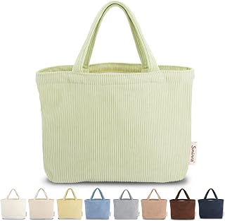 Sminra Small Bible Tote Bag for Women, Corduroy or Quilted Mini Tote Bag | Cute Mini Satchel Handbags for Bible Study, Books, Water Bottle and Daily Essentials, Lightweight Purse Open Top for Women
