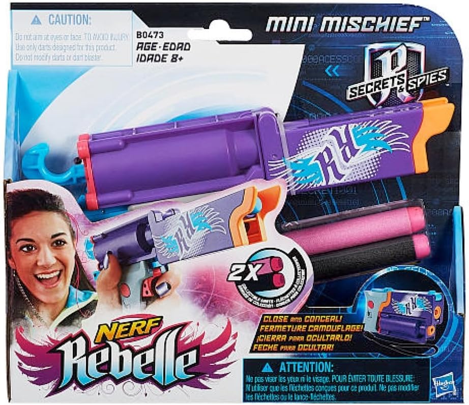 Nerf Rebelle Secrets and Spies Mini Mischief Blaster Gun Toy