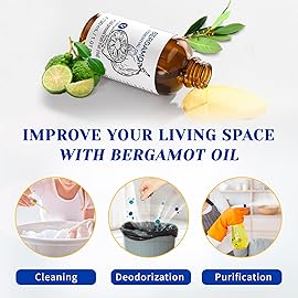 HIQILI Bergamot Essential Oil for Diffuser, Skin, Hair, DIY, 100% Pure & Natural - 1.01 Fl Oz (30 mL)