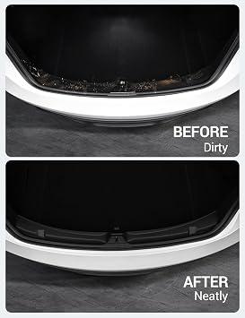 BASENOR 2026 2025 2024 Tesla Model 3 Highland Rear Bumper Guard Protector TPE Trunk Bumper Sill Cover [Proprietary Design] Model 3 Highland Interior Accessories