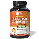 NutriFlair Liposomal Vitamin C 1700mg, 180 Capsules - High Absorption, Fat Soluble VIT C, Higher Bioavailability Immune System Support & Collagen Booster, Non-GMO, Vegan Pills
