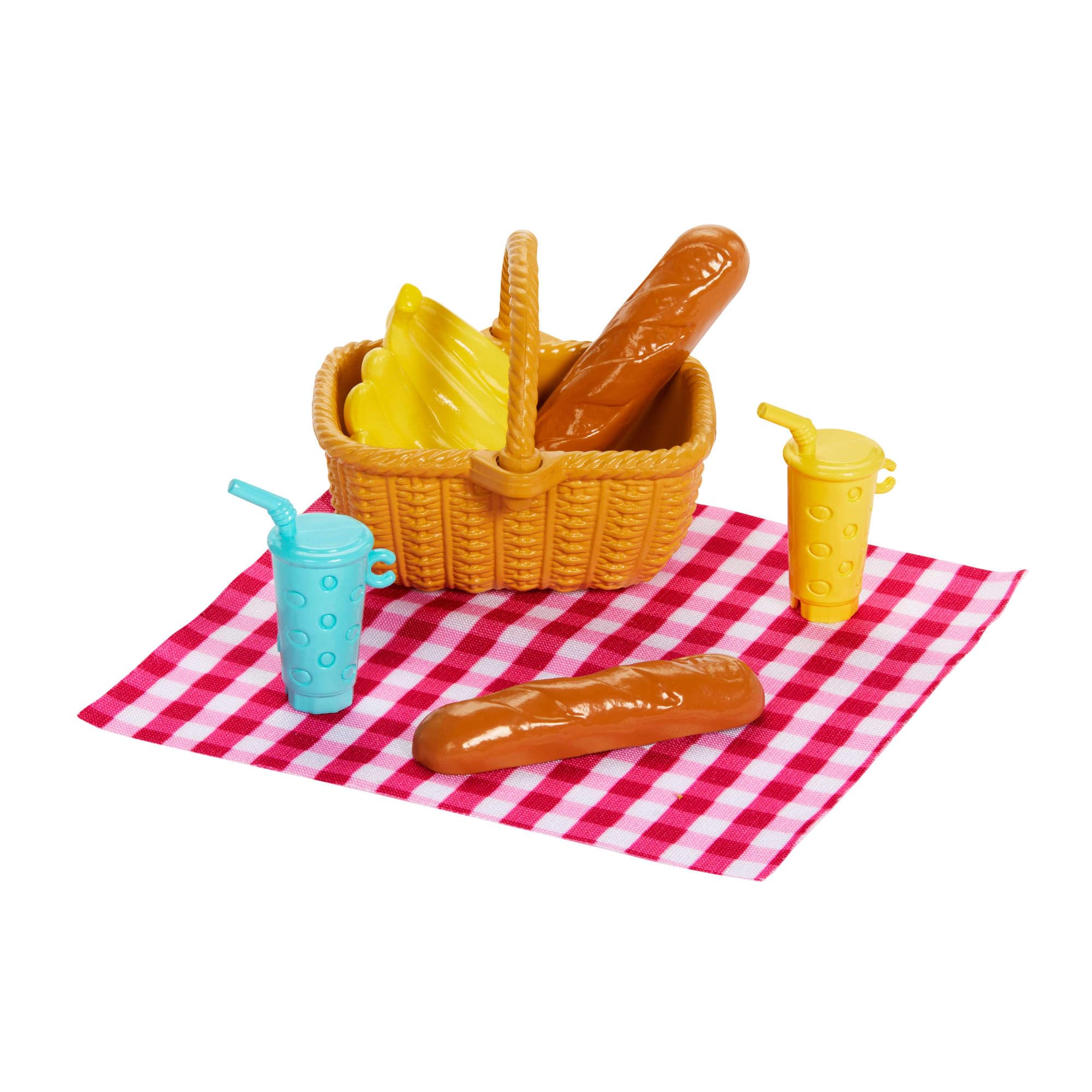 Barbie - Famiglia e Amici, set con bambole Barbie Malibu e la piccola Chelsea, più di 9 accessori e abiti a tema picnic inclusi, giocattolo per bambini, 3+ anni, JBF43