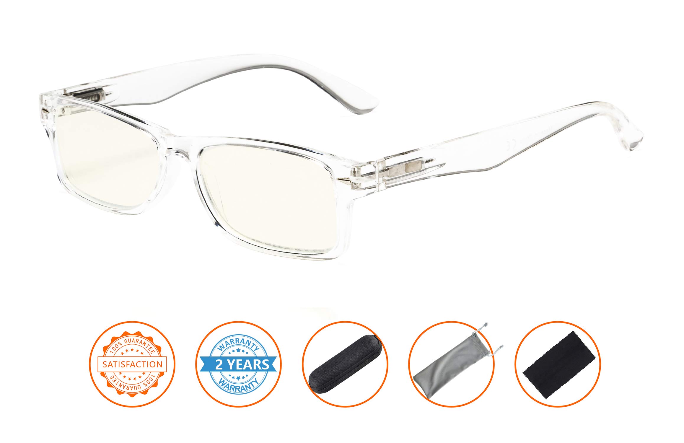 CessBlu Anti Blue Rays UV Protection,Ladies Computer Reading Glasses(Clear) +1.75