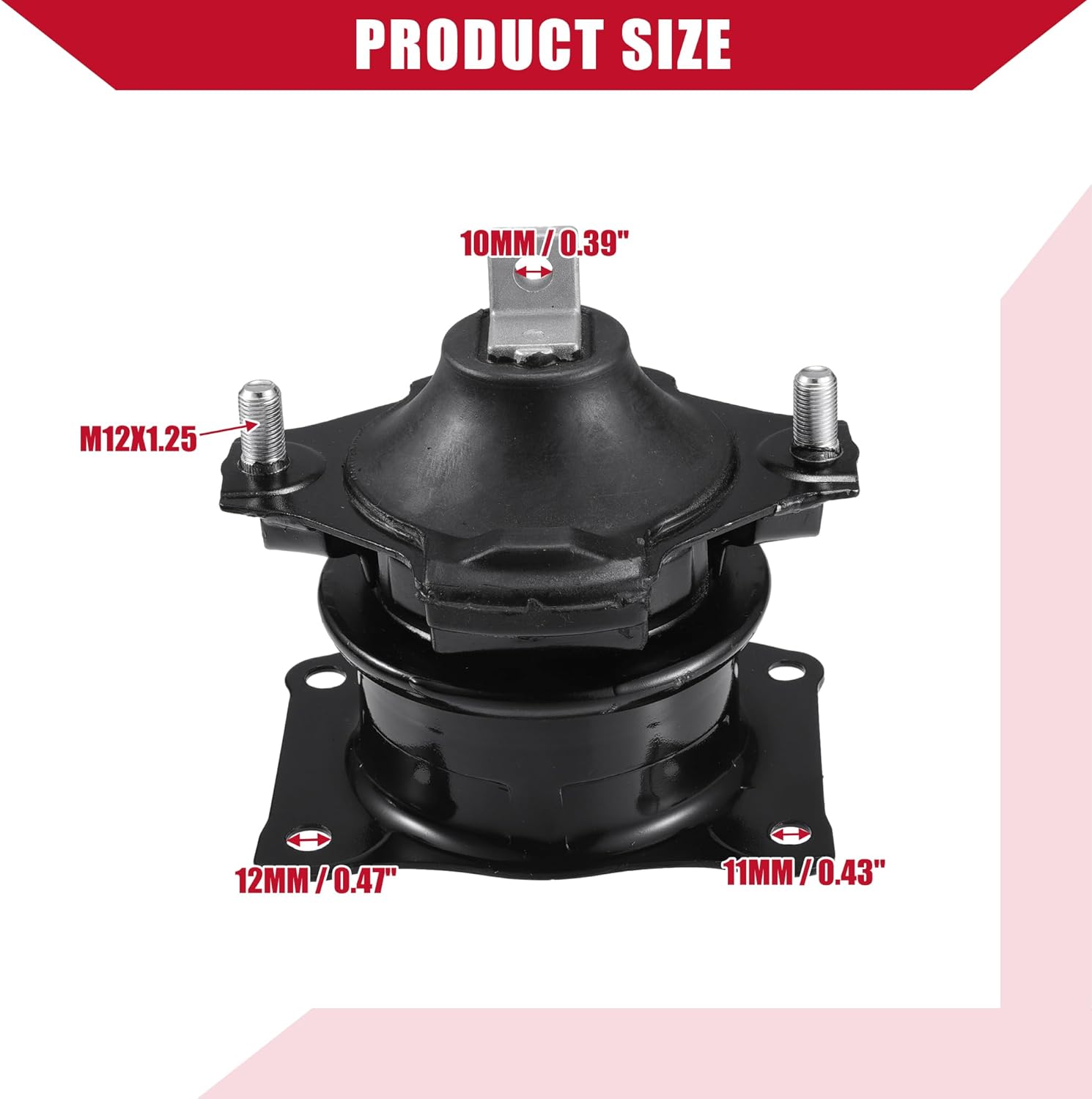 No.50830SDAA04/50830SDAA02 Front Engine Motor Mount for Honda Accord EX LX 2.4L 3.0L 2003-2007 / Front/Durable Metal / 1 Pcs Black